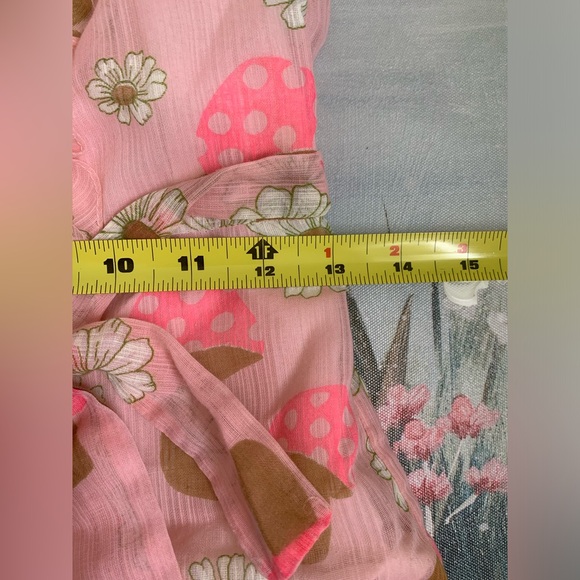 Vintage Early 60’s Holliday Toronto Neon Pink Mushroom Girls Pink Ruffle Dress - Picture 5 of 16